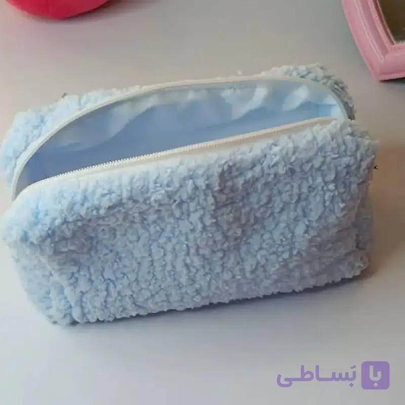 کیف لوازم آرایش تدی رنگ آبی — تصویر 1