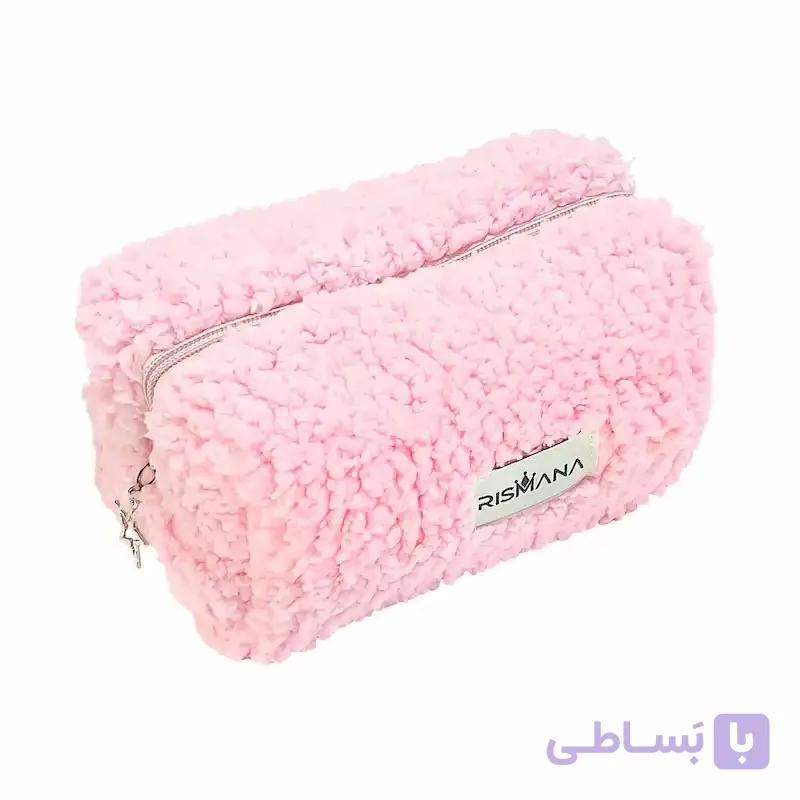 کیف لوازم آرایش تدی رنگ صورتی — تصویر 1