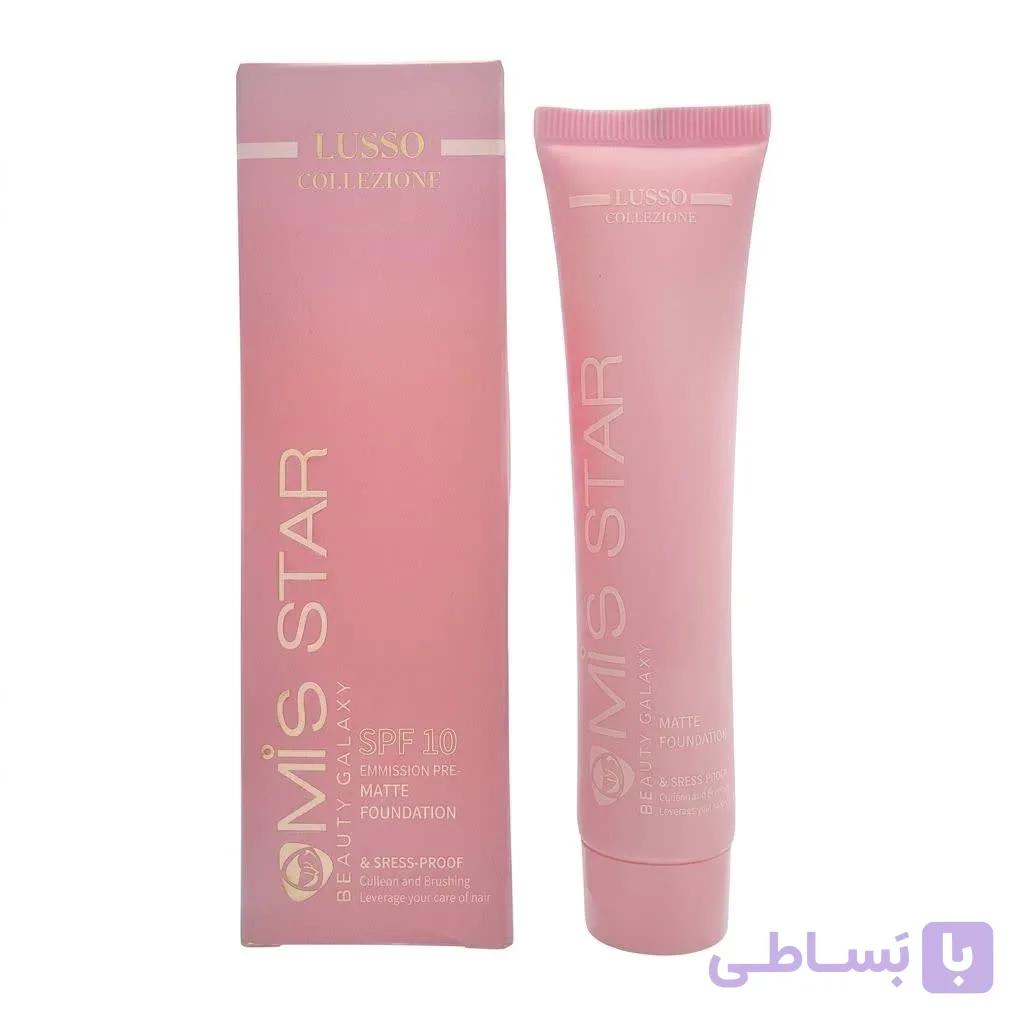 کرم پودر مات Misstar مدل Lusso Collezione – دارای SPF 10 – بافت سبک و مخملی با پوشش‌دهی عالی — تصویر 1