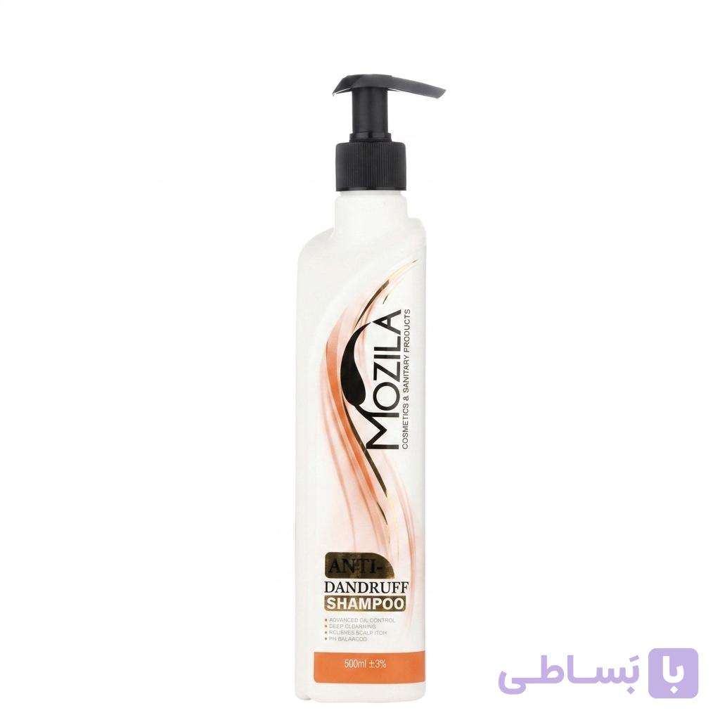 شامپو ضد شوره موزیلا (Mozila) مدل Anti-Dandruff – کنترل‌کننده چربی و ضد خارش – حجم ۵۰۰ میلی‌لیتر
