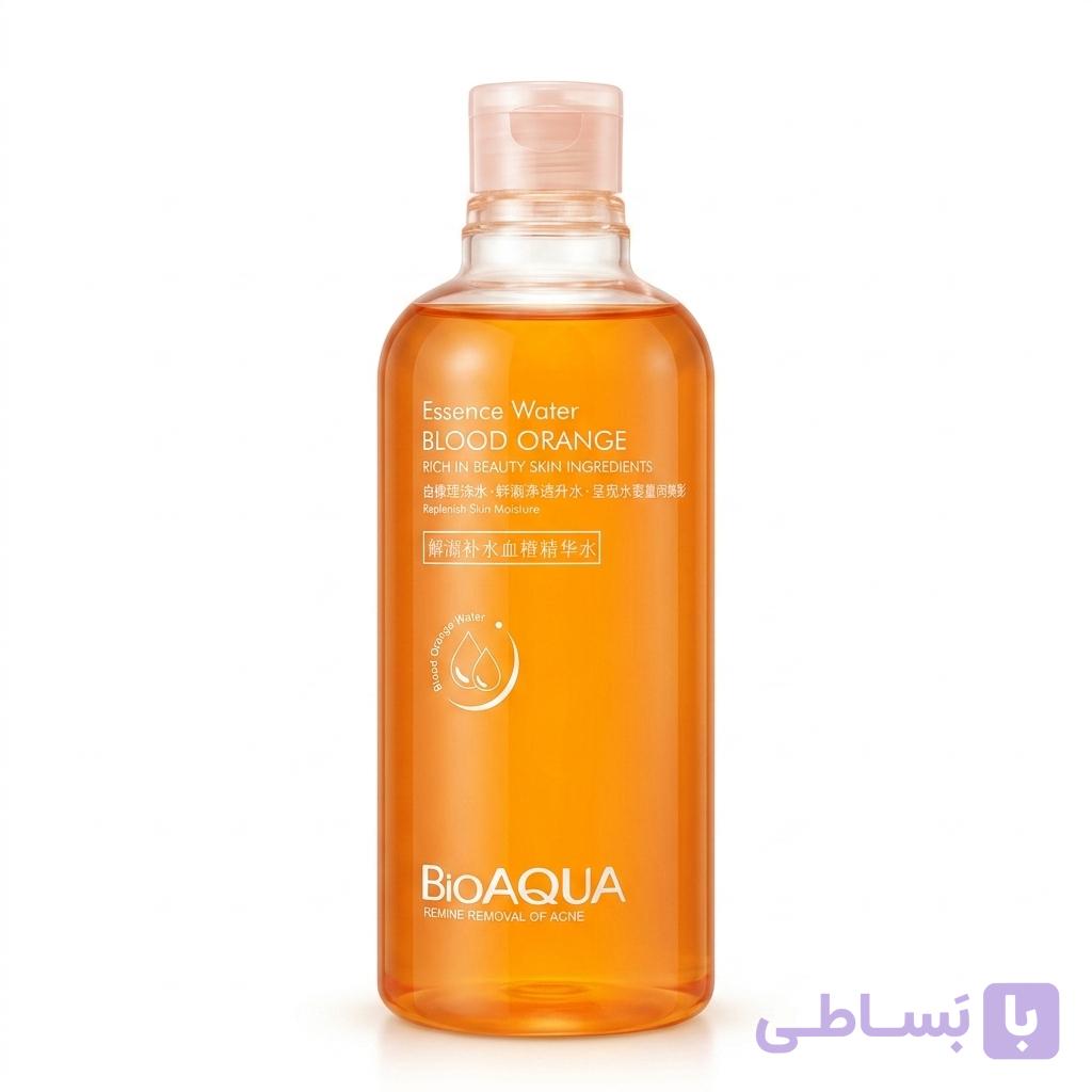 تونر و اسنس‌واتر پرتقال خونی بیوآکوا (Bioaqua) حجم ۵۰۰ میلی‌لیتر – آبرسان و روشن‌کننده قوی پوست