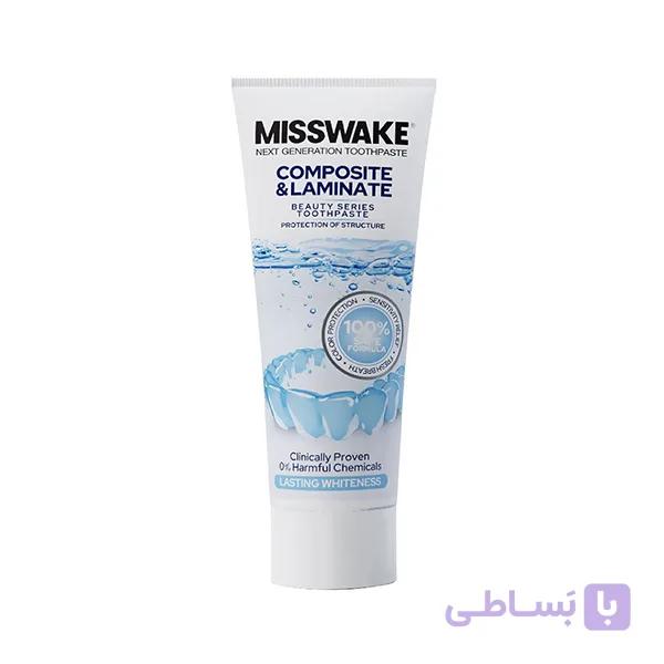 خمیر دندان میسویک MISSWAKE مدل COMPOSITE AND LAMINATE حجم 75 ML