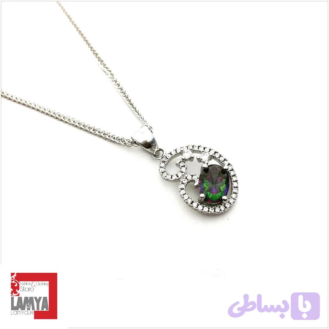 گردنبند نقره نگین توپاز کدG015