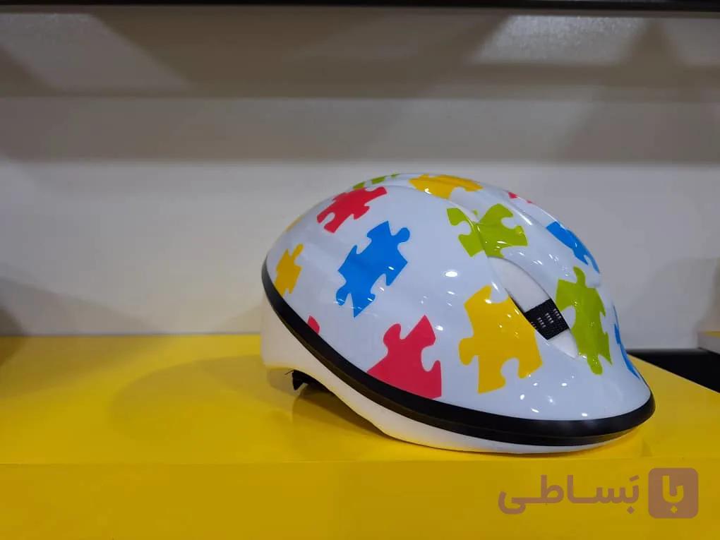 کلاه ایمنی بچگانه قناری MV6-3 طرح پازل سفید — تصویر 1