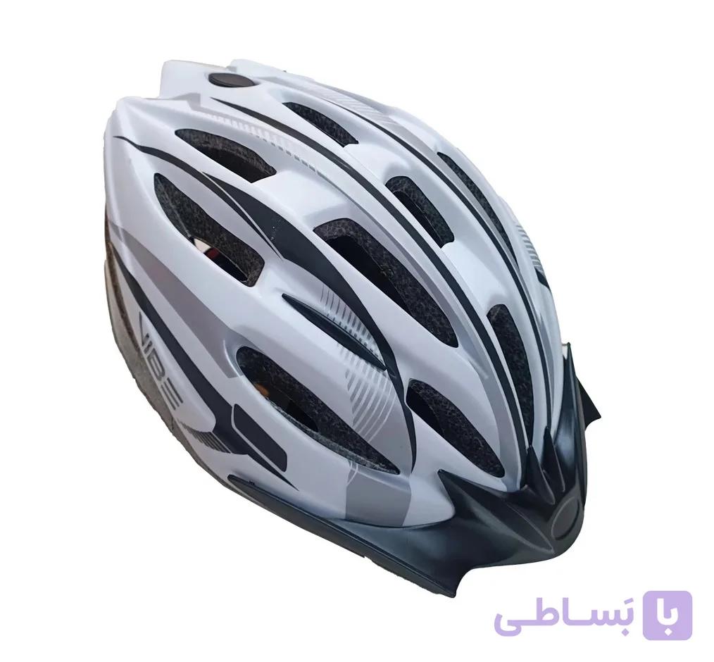 کلاه دوچرخه وایب مدل Atrex  سفید-مشکی — تصویر 1