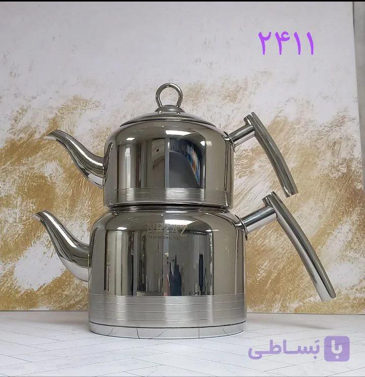 کتری وقوری نزاز ۲/۵لیتر با قوری استیل کد ۲۴۱۱