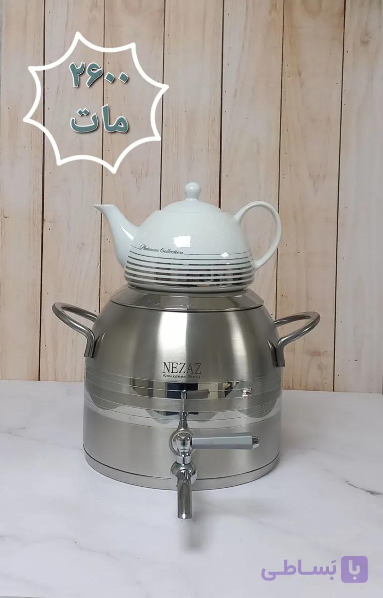 کتری وقوری نزاز طرح ترک دسته استیل کد ۲۶۰۰
