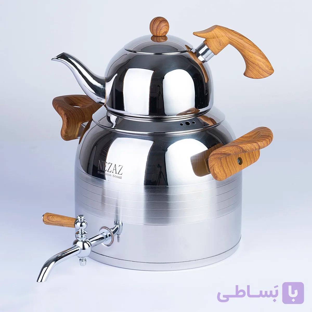 کتری و قوری نزاز۵لیتر طرح ترک با قوری استیل کد ۲۶۰۶