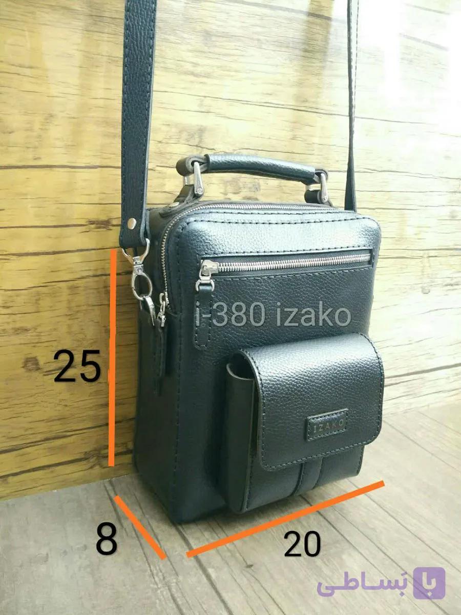 کیف دوشی موبایل فلیپ سامسونگ چرم گاوی دستدوز مدل i-380 ایزاکو