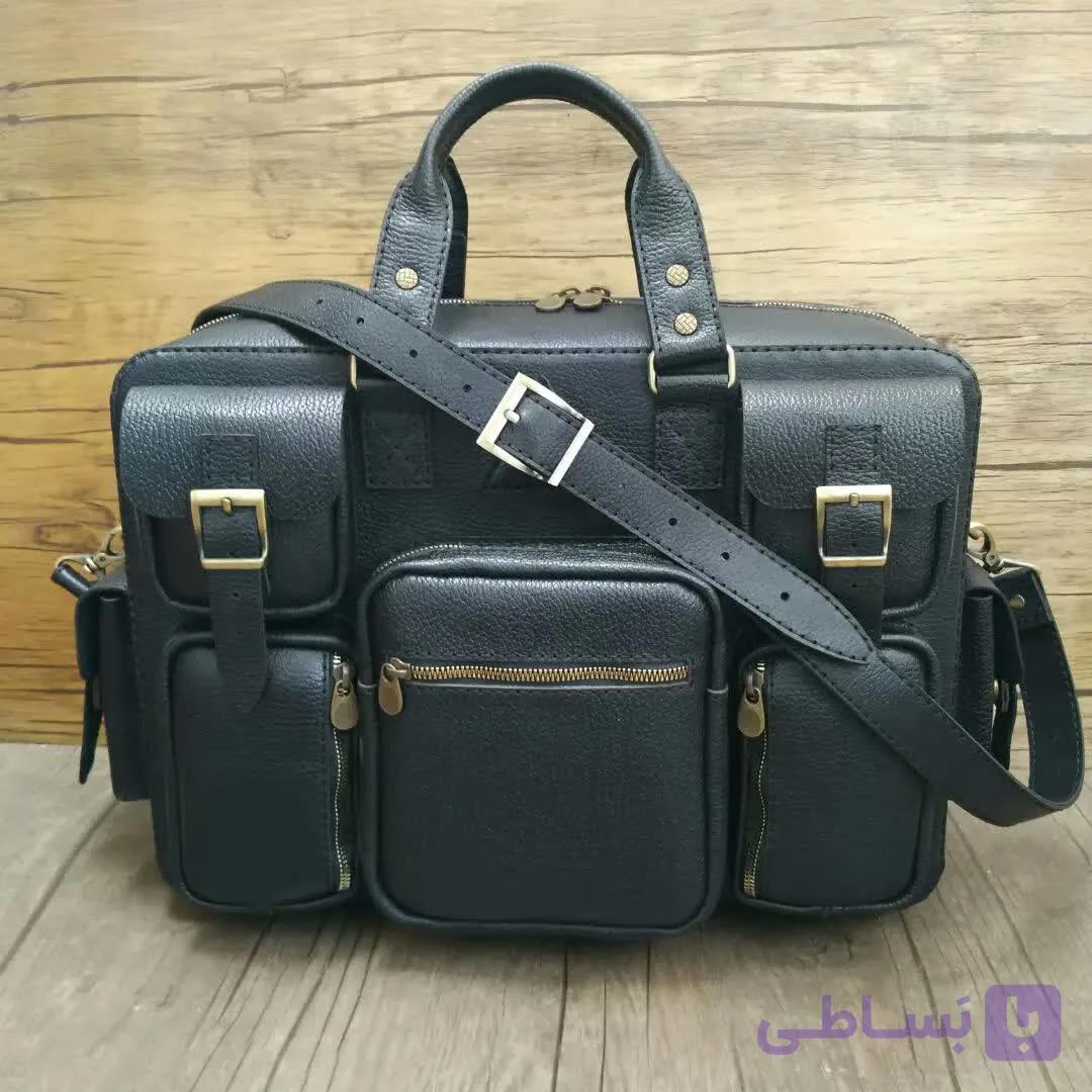 چمدان خلبانی و کیف دیپلمات مسافرتی چرمی مشکی مدل i-110 ایزاکو — تصویر 1