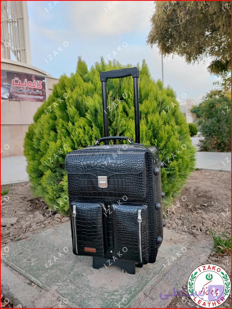 چمدان لوکس مسافرتی چرخدار چرم طبیعی برند ایزاکو مدل i-710 — تصویر 1