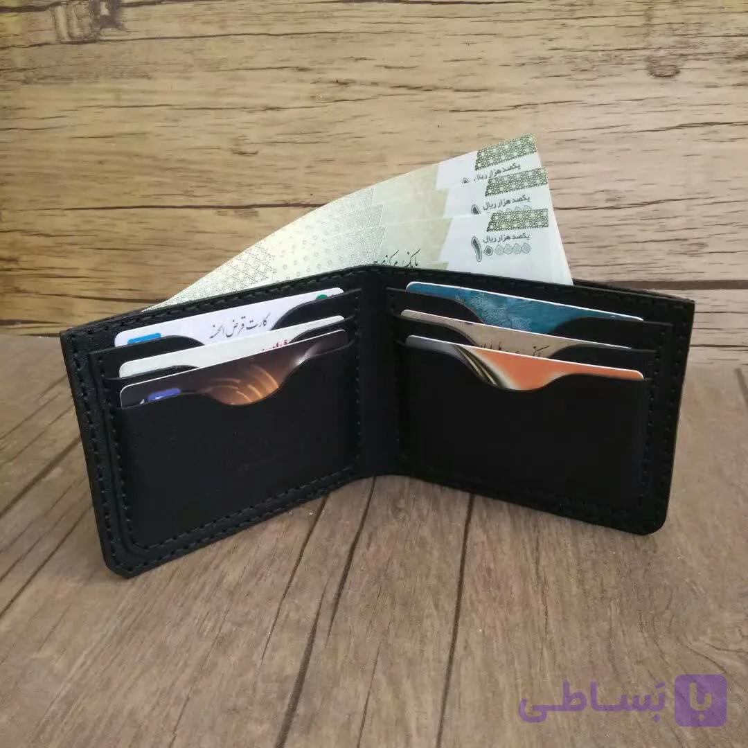 کیف پول جیبی دلاری مردانه مشکی چرمی مدل i-99 ایزاکو — تصویر 1