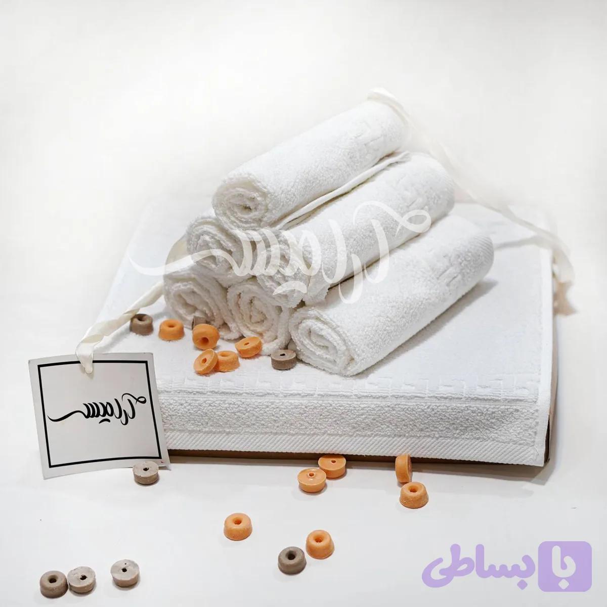 حوله دستی 30*30 سفید – آذرریس — تصویر 1