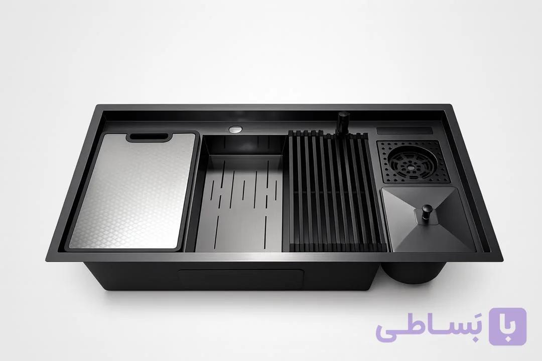 سینک باکسی پله ای 100 سانت HB — تصویر 1