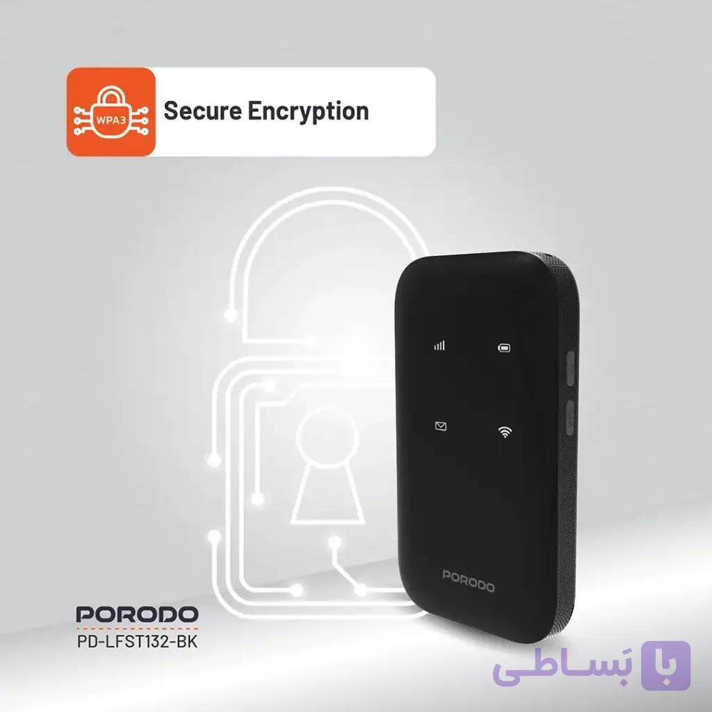 مودم جیبی 4G LTE پرودو Porodo Pocket Router 4G LTE WiFi 6 PD-LFST132