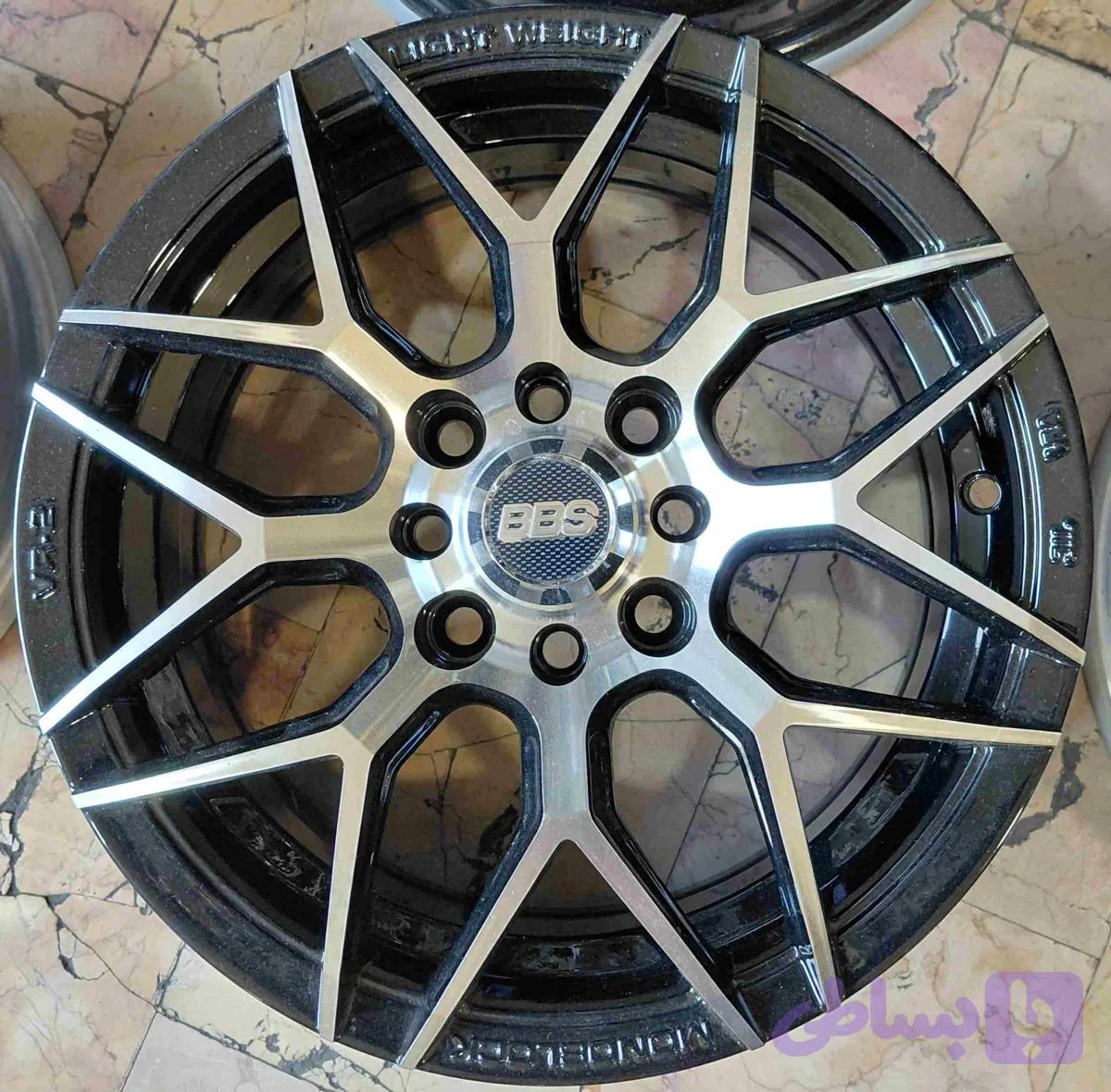 رینگ اسپرت سایز ۱۴×۶ (۱۰۸-۱۰۰×۸) رخ مشکی BBS