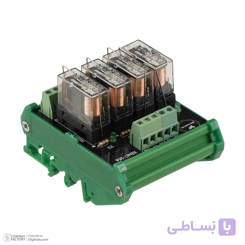رله برد 4 کاناله 16 امپر 24 ولت هلی شان مشکی