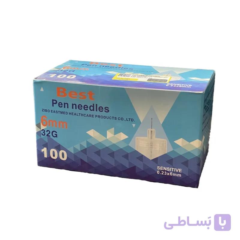 سرسوزن قلم انسولین بست 6 میل بسته 100 عددی Best