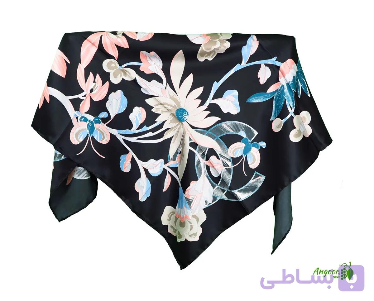 روسری ابریشم گلدار 1062