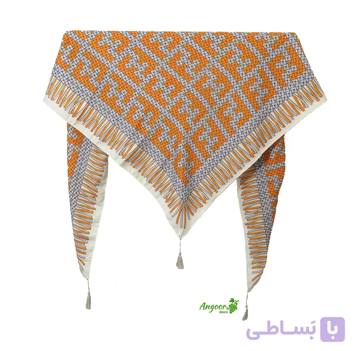 روسری نخی سیا اسکارف طرح فندی کد 1129 — تصویر 1