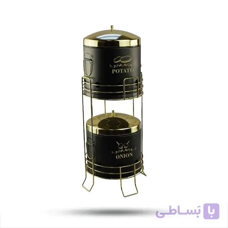 سبد سیب زمینی و پیاز سام ست مدل مفتولی رنگ کرمی