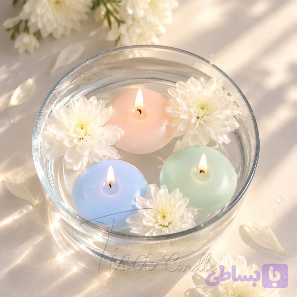 شمع روآبی بسته 4 عددی