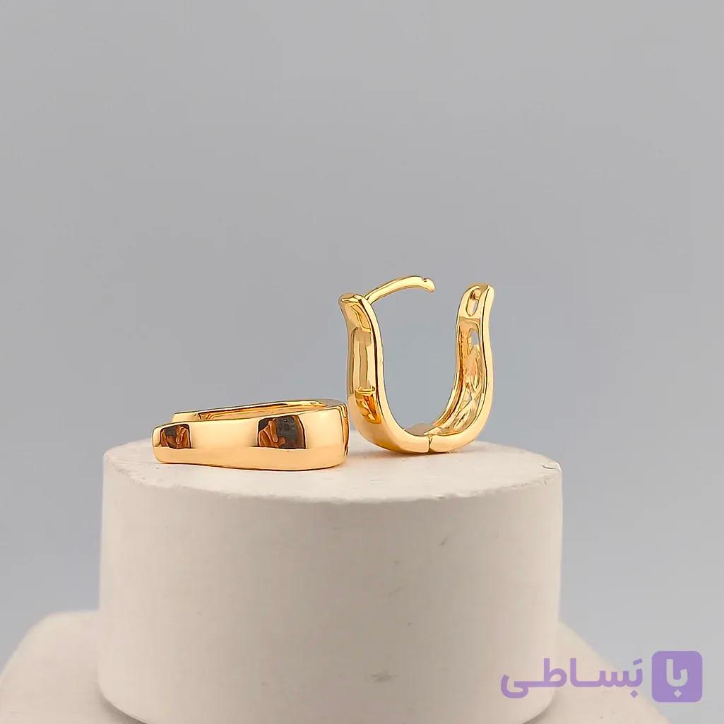 گوشواره استیل چفتی طرح U مینیمال — تصویر 1