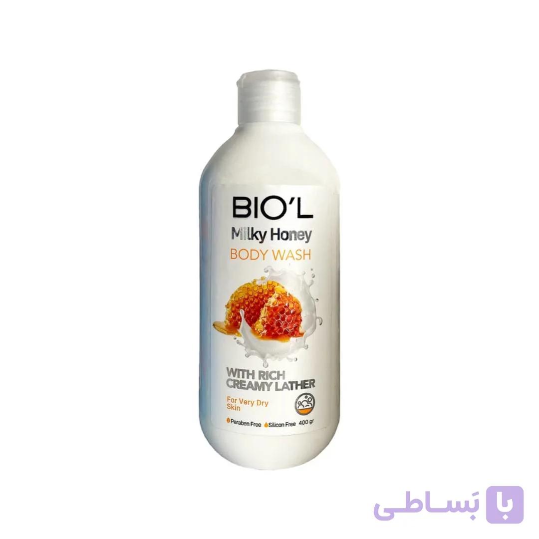 شامپو بدن شیر و عسل بیول (Milk and honey) | نرم‌کننده و مغذی پوست | 400 میل — تصویر 1