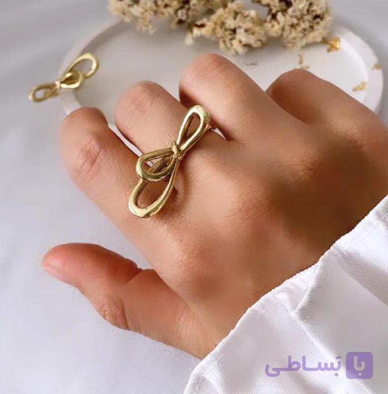 انگشتر مدل پاپیون آبکاری نقره برند ysx — تصویر 1