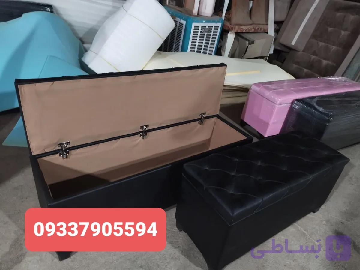 پاف آرایشگاهی اداری باکس دار شرکتی سه نفره چرم خارجی ارسال به تمام ایران