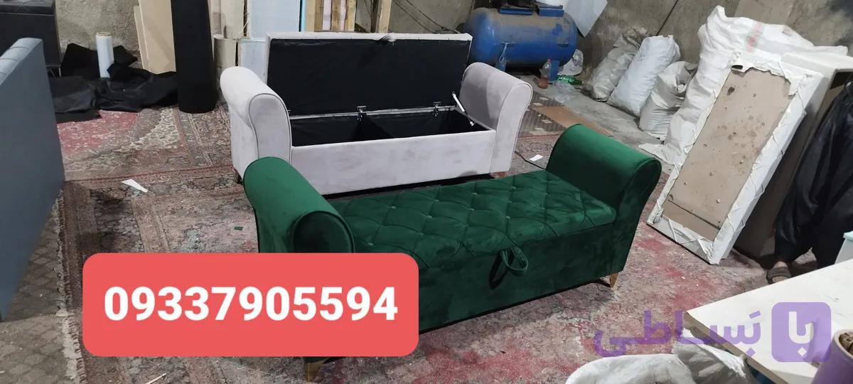 پاف مبل صندلی انتظار لاوست باکس دار سه نفره پارچه خارجی دیاموند رنگ بندی مختلف ارسال به سراسر ایران