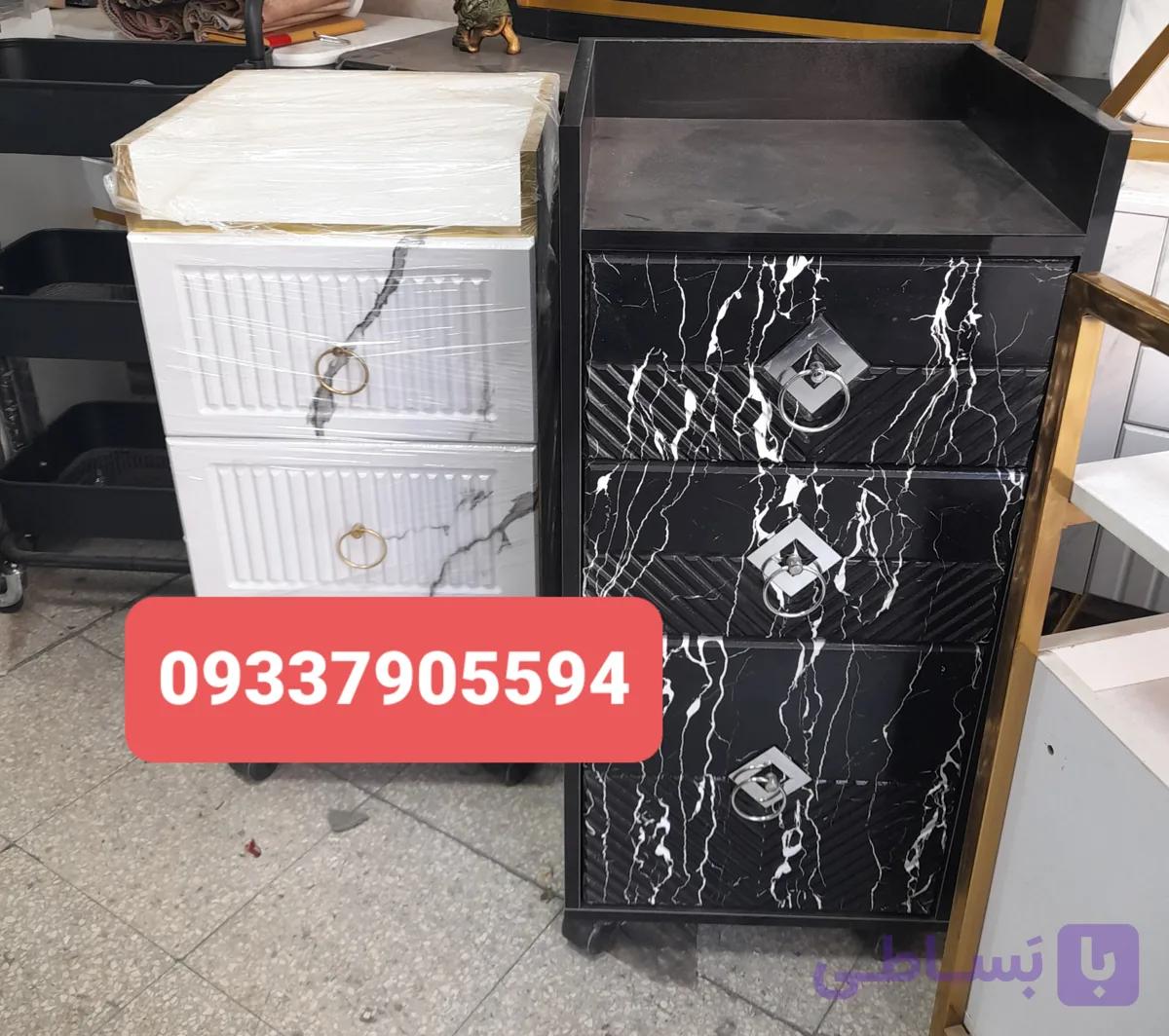 ترولی سه کشو آرایشگاهی مدل سنگی شرکتی در رنگ بندی مختلف ارسال به سراسر ایران