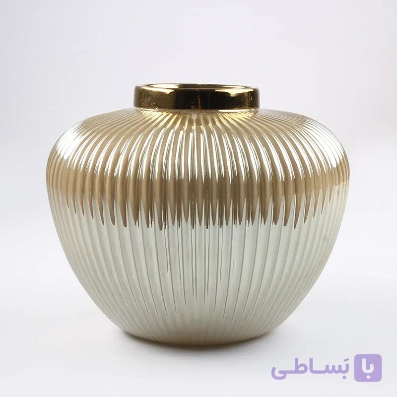 گلدان شیشه ای با رینگ طلایی الیفا