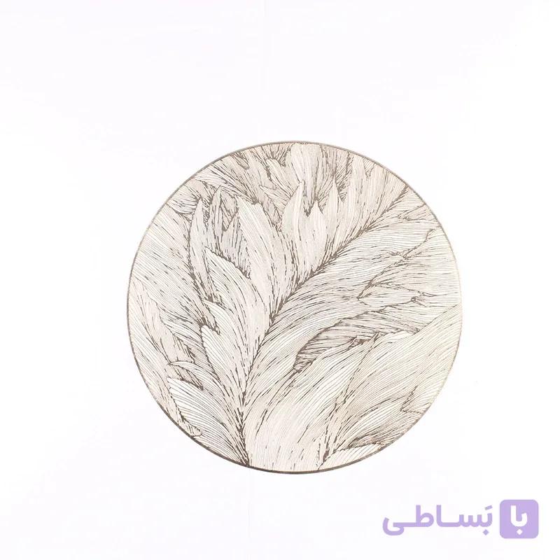زیر بشقابی چرمی گرد طرح پر ۳۷ سانتی متر