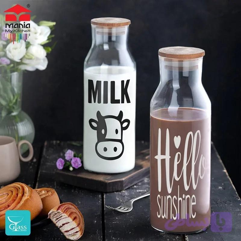 بطری شیشه ای مانیا مدل آکوا با درب چوب پنبه ای — تصویر 1