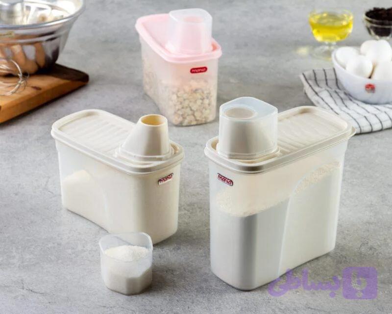 جا پودری سایز دو مانیا 1.8 لیتری – ظرف نگهداری بدون BPA، ضد نشت و با دوام برای آشپزخانه — تصویر 1