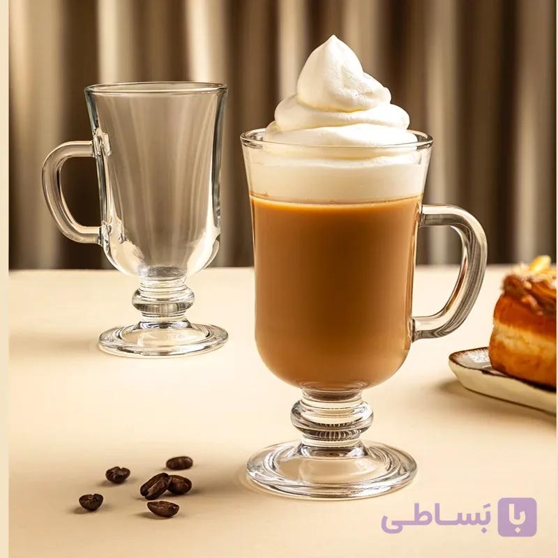 لیوان پایه دار شیشه ای لیمون 260 سی سی | 6 عددی