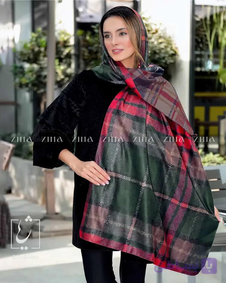 شال موهر دورو طرح چهارخانه اسکاتلندی کد 683 — تصویر 1