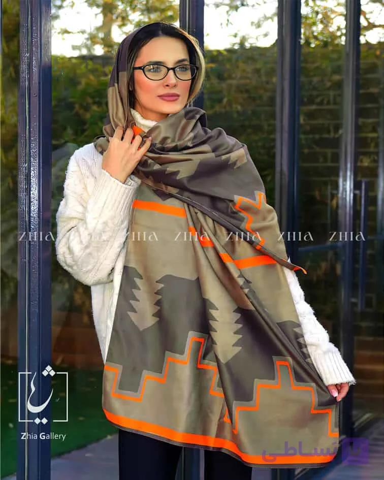 شال موهر دورو طرح گلیم کد 658 — تصویر 1