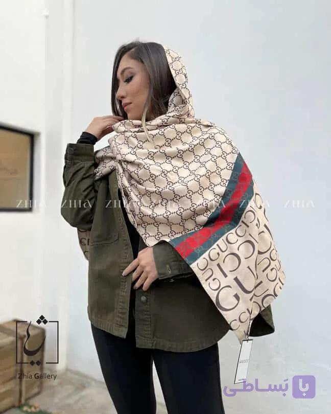 شال موهر دورو طرح پترن گوچی کد 699 — تصویر 1