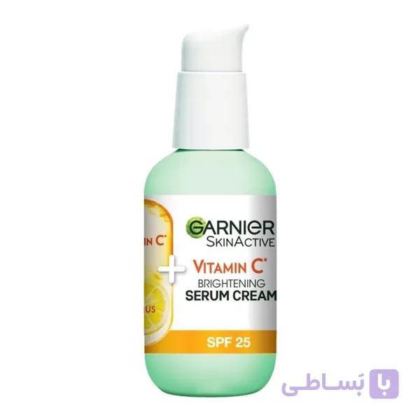 سرم کرم روشن کننده و ضد لک ویتامین سی گارنیه مدل Vitamin C 2in1 با SPF25 مناسب انواع پوست حجم 50 میل — تصویر 1