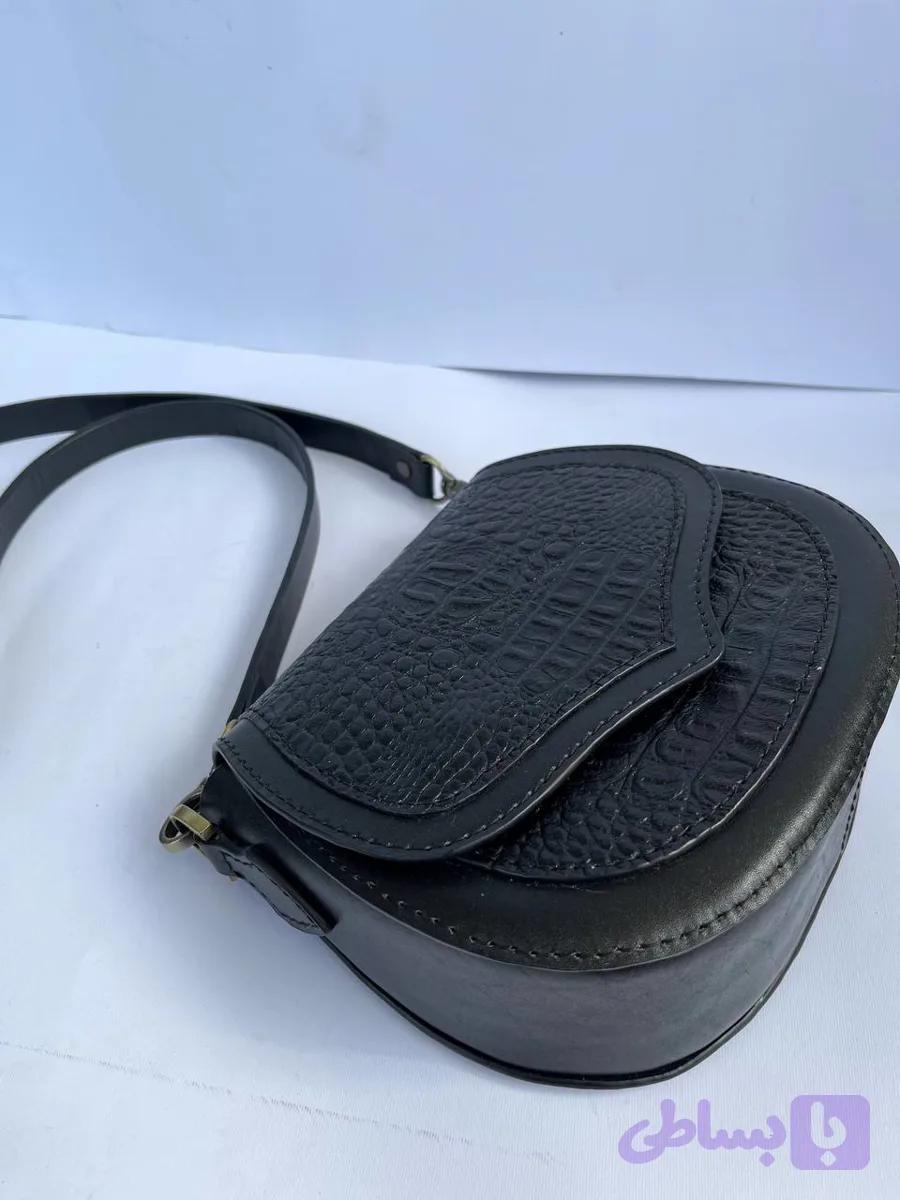 کیف دوشی چرم مشکی — تصویر 1