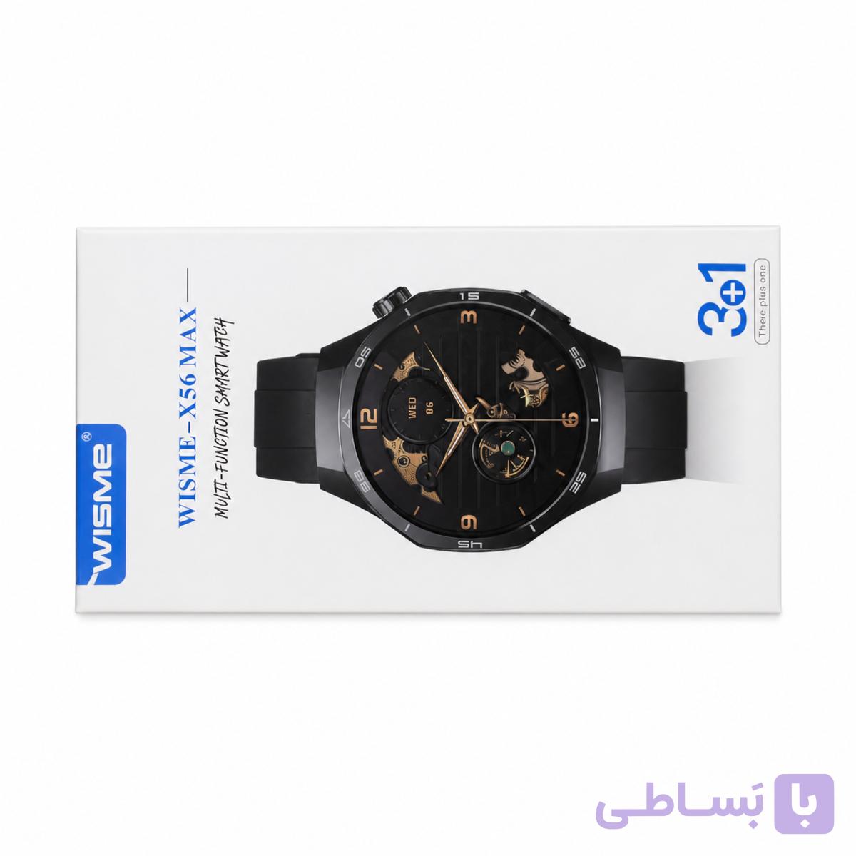 ساعت هوشمند WISME X56 MAX صفحه گرد AMOLED با قابلیت مکالمه و 3 بند + شارژر وایرلس — تصویر 1