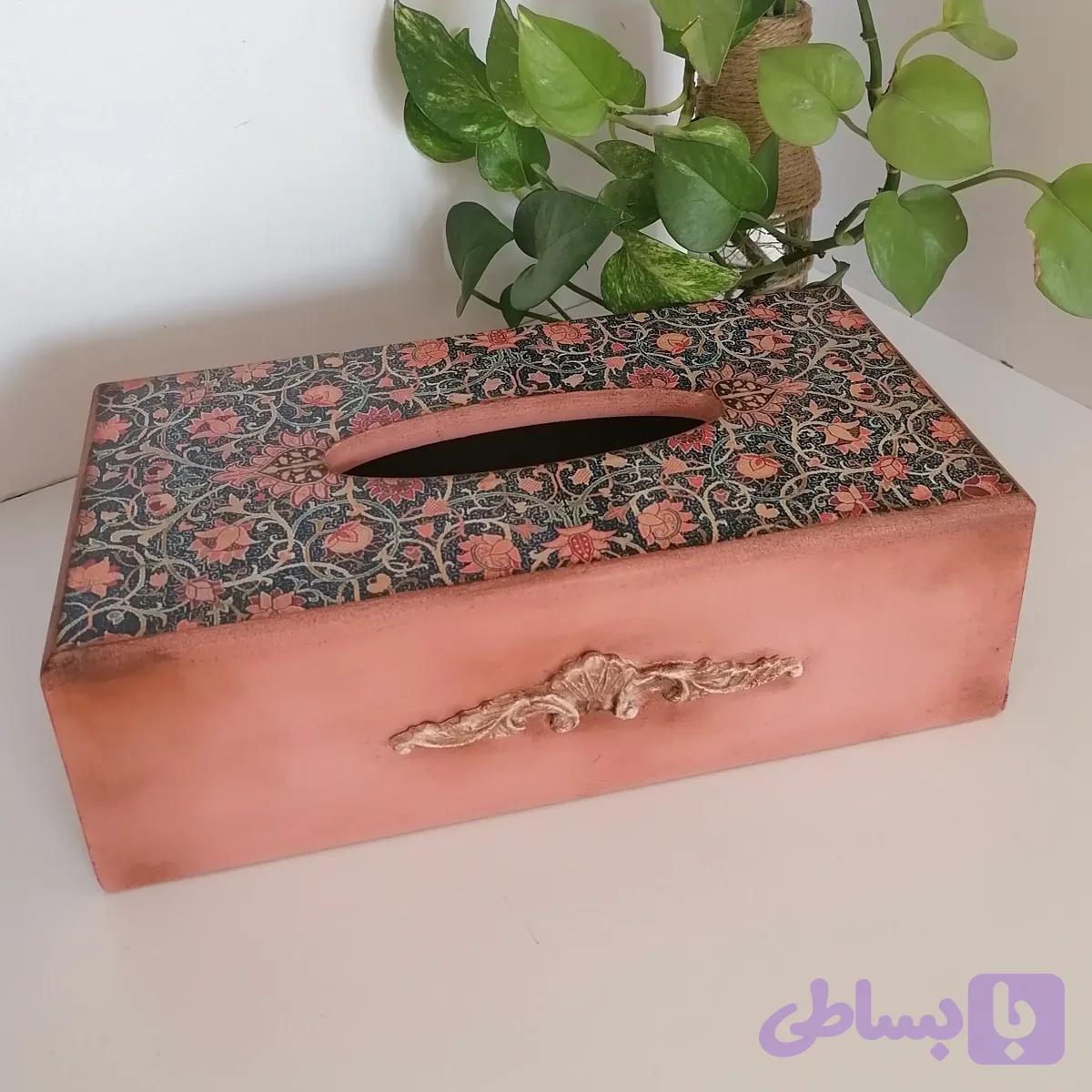 جعبه دستمال کاغذی سنتی رنگ آجری