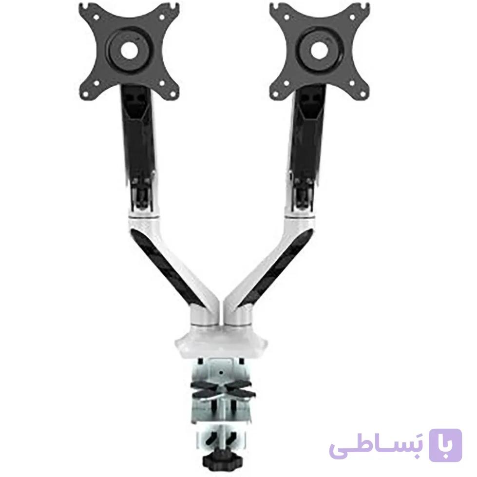 پایه نگهدارنده 2 مانیتور جکی گازی(ارگوتک) مدل WLA004 رنگ سفید مناسب 17 تا 30 اینچ — تصویر 1