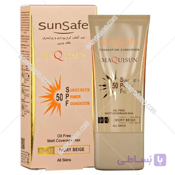 کرم ضد آفتاب رنگ بژ عاجی NC10 سان سیف — تصویر 1