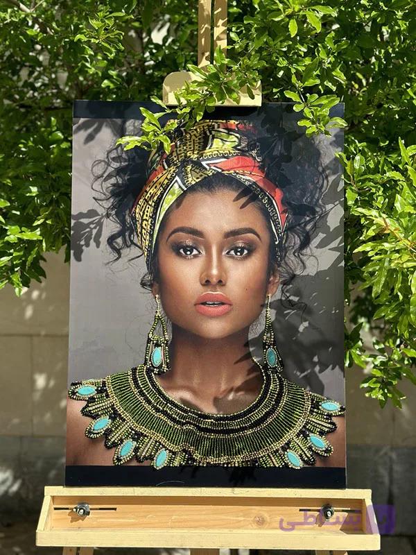 تابلو نقاشی میکس مدیا مدل بانو اعظم