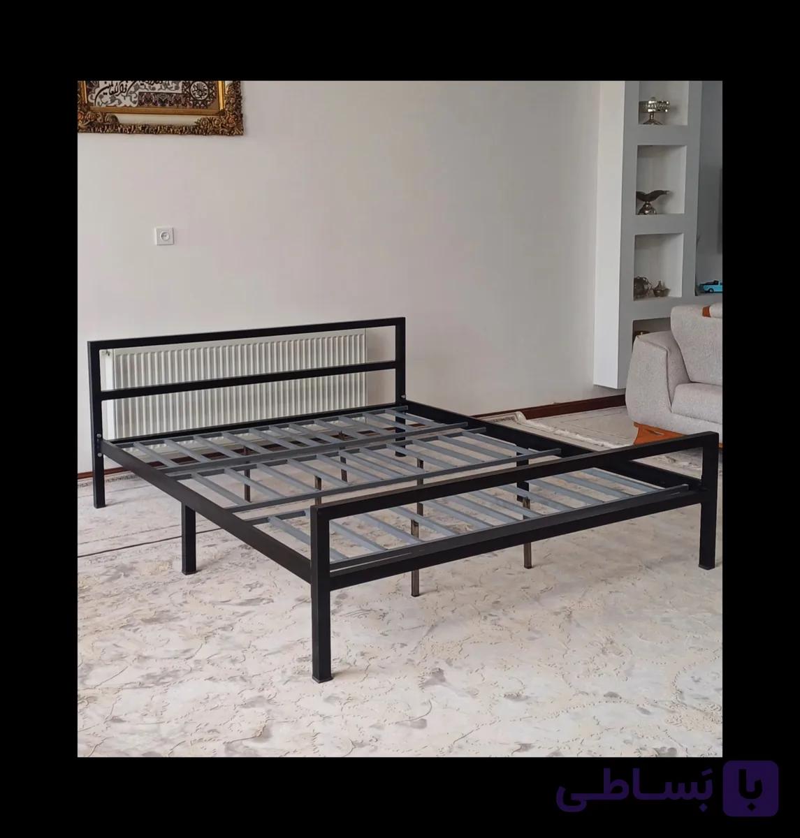 تخت‌خواب فلزی دونفره عرض ۱۶۰ (ارسال رایگان) — تصویر 1