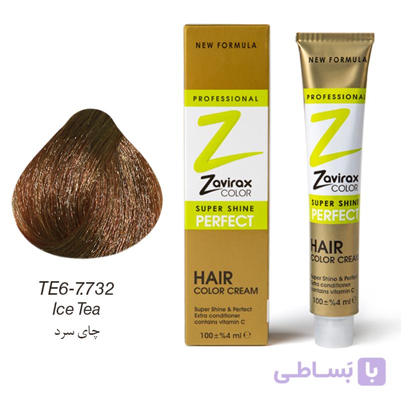 رنگ مو ویتامینه و کم آمونیاک TE6-7.732 ترکیبی (چای سرد) تیوپی 100 میلی لیتری