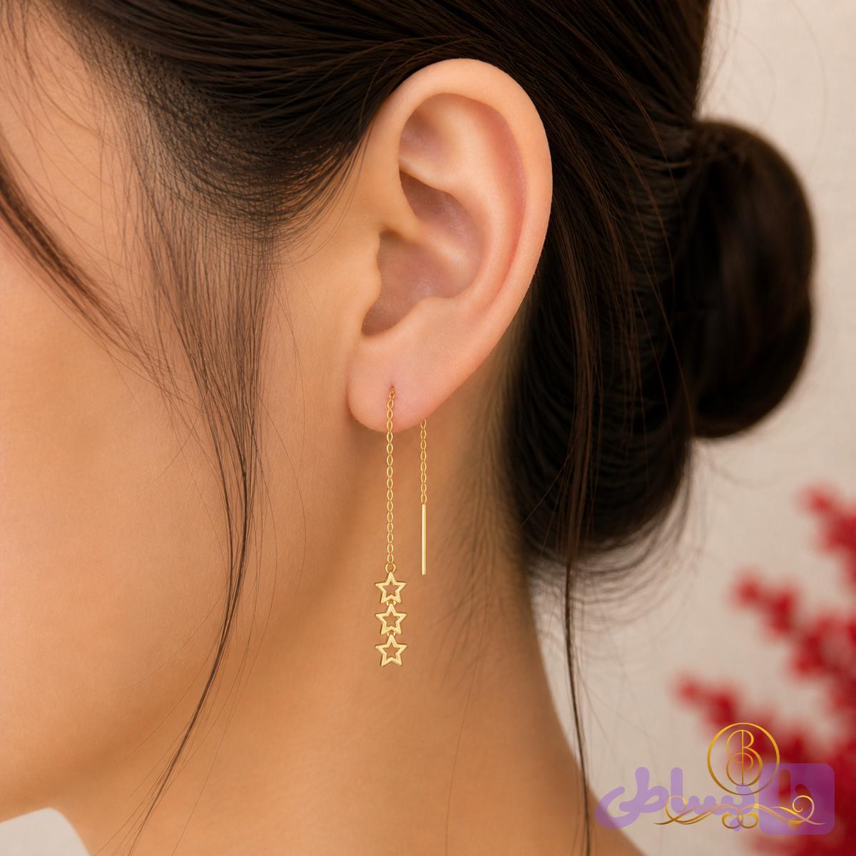 گوشواره بخیه مدل ستاره